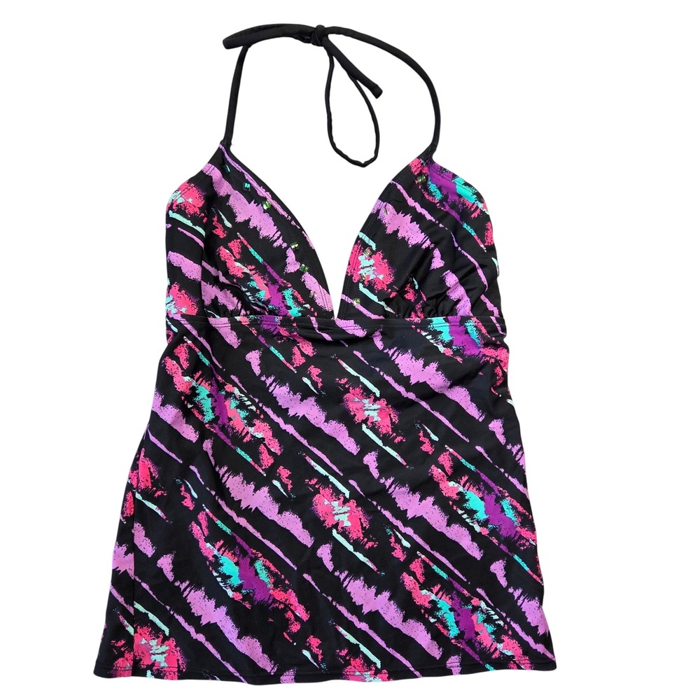 Y2k Mudd Womens Large Halter Tankini Swim Top Sequin Vintage 2000s Bratz